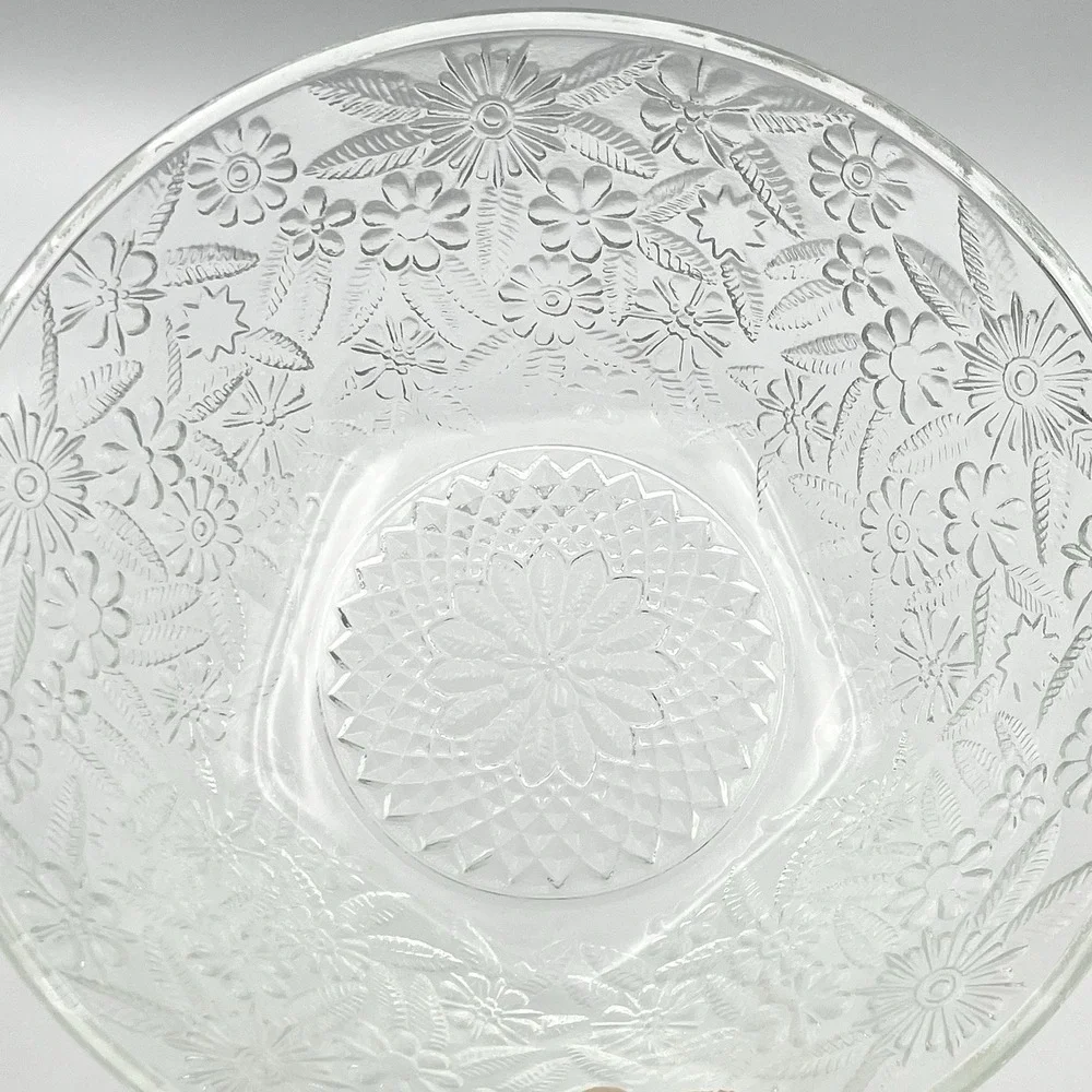Vintage 1990s Indiana Glass Pineapple &‎ Floral Clear 7.5